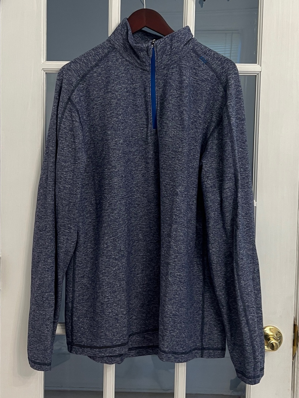LULULEMON Men's Blue Space Dye Surge Warm 1/2 Zip Pullover Jacket Size XL